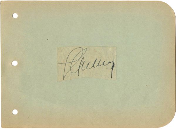 Lou Gehrig Signed 4.5" x 5" Album Page (JSA)