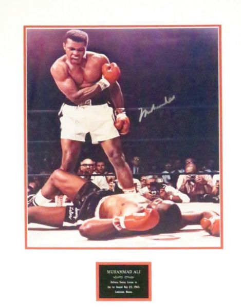 Muhammad Ali Signed & Framed Color "Over Liston" 16" x 20" Photograph (JSA)