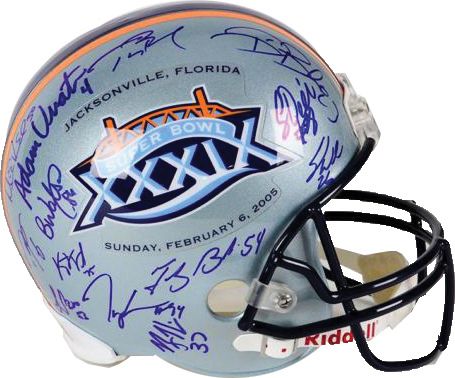 2005 SB Champion New England Patriots Team Signed Helmet w/ Brady, Bruschi, Harrison & Others! (JSA)