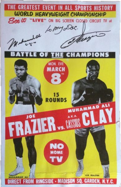 Muhammad Ali & Joe Frazier Dual Signed NYC Fight Poster (PSA/JSA Guaranteed)