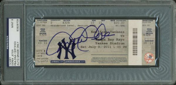 Mr. 3000: Derek Jeter Signed 3000 Hit Ticket PSA/DNA Graded MINT 9!