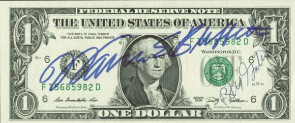 Warren Buffett & Bill Gates Dual Signed Dollar Bill PSA/DNA Graded MINT 9!