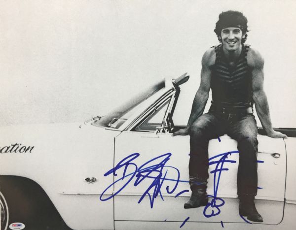 Bruce Springsteen Impressive Over-Sized 16" x 20" Photograph w/ Sketch! (PSA/DNA)