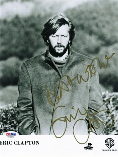Eric Clapton Signed 8" x 10" Publicity Photo with Exceptional Full Name Autograph (PSA/DNA & Epperson/REAL)