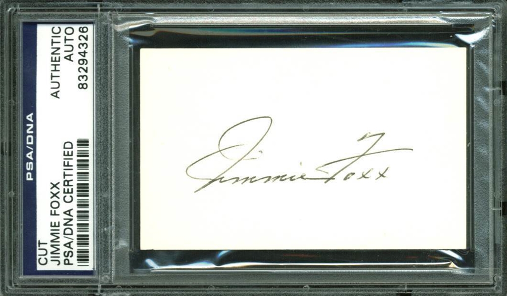 Jimmie Foxx Signed 2" x 3.25" Cut (PSA/DNA Encapsulated)