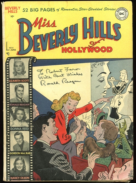 Ronald Reagan Signed "Miss Beverly Hills of Hollywood #8" Comic Book (PSA/DNA)