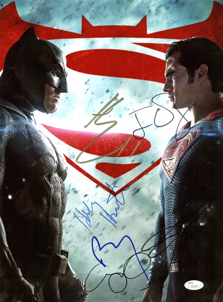 Batman vs. Superman Cast Signed 12" x 16" Photo w/ Ben Affleck, Henry Cavill, and 4 More! (JSA)