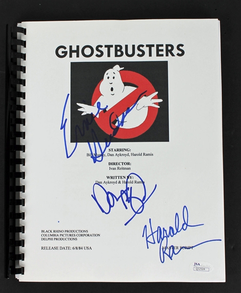 Ghostbusters Cast Multi-Signed Movie Script w/ Dan Aykroyd +2 (JSA)