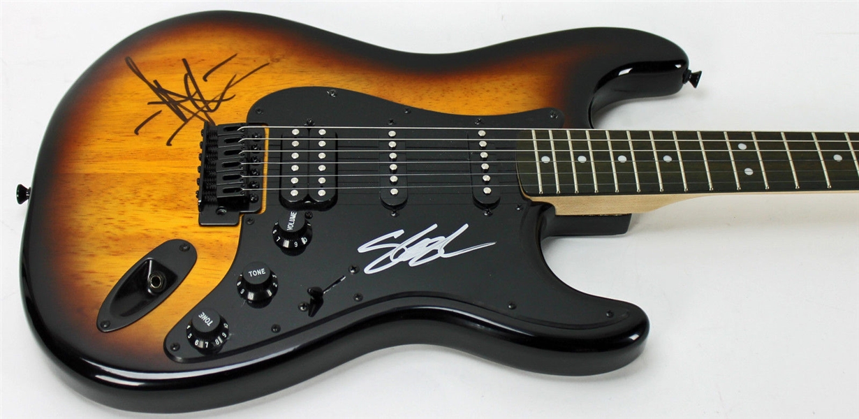 Guns N Roses: Slash & Axl Rose Signed Fender Squier Stratocaster Guitar (PSA/DNA)