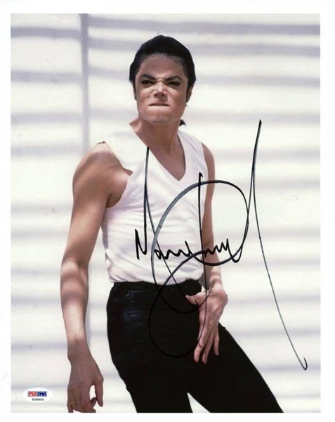 Michael Jackson Superb Signed 11" x 14" Color Photo (PSA/DNA)