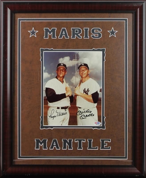 Mickey Mantle & Roger Maris Exceptional Dual-Signed 8" x 10" Color Photo in Framed Display (PSA/DNA)