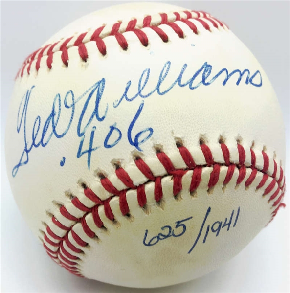 Ted Williams Signed Limited Edition .406 Baseball (Upper Deck)