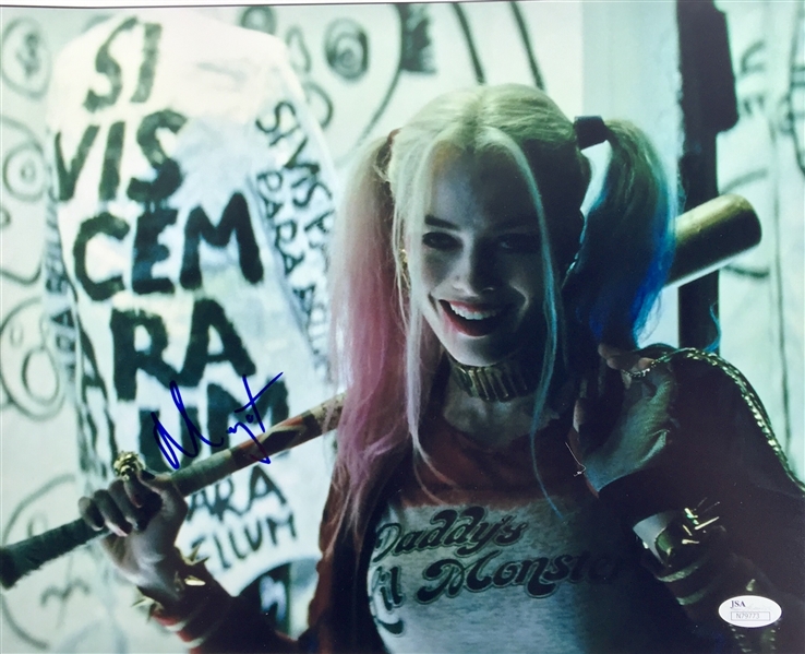 Margot Robbie Desirable In-Person Signed 11" x 14" Color Photo as Harley Quinn from "Suicide Squad" (JSA)