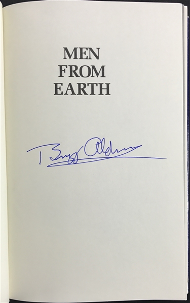 Buzz Aldrin Signed Hardcover First Edition Book: "Men From Earth" (PSA/JSA Guaranteed)