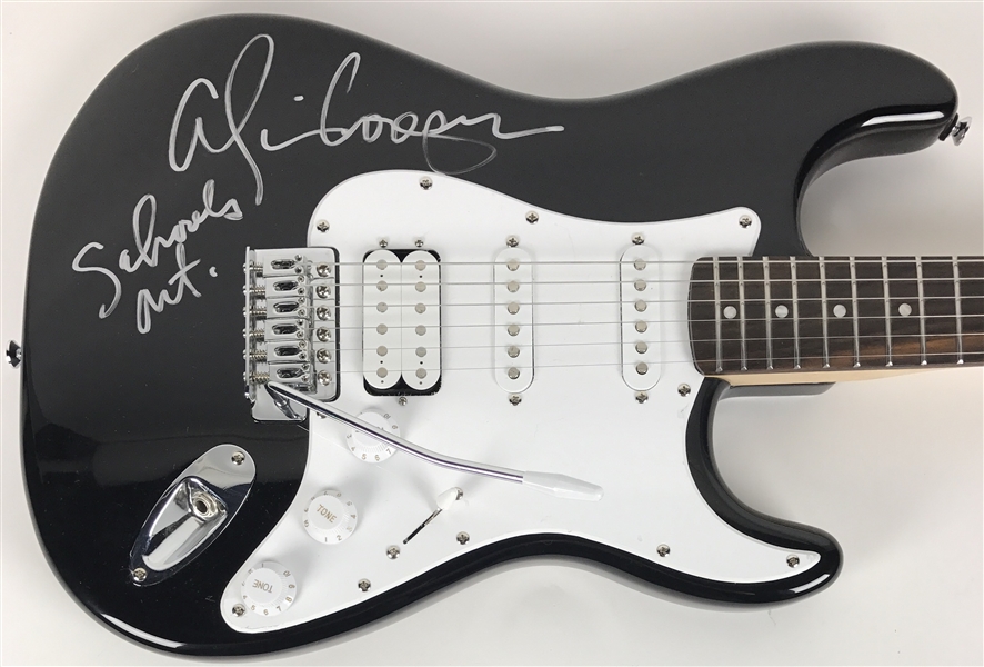 Alice Cooper Signed Stratocaster Guitar with "Schools Out" Inscription (PSA/JSA Guaranteed)