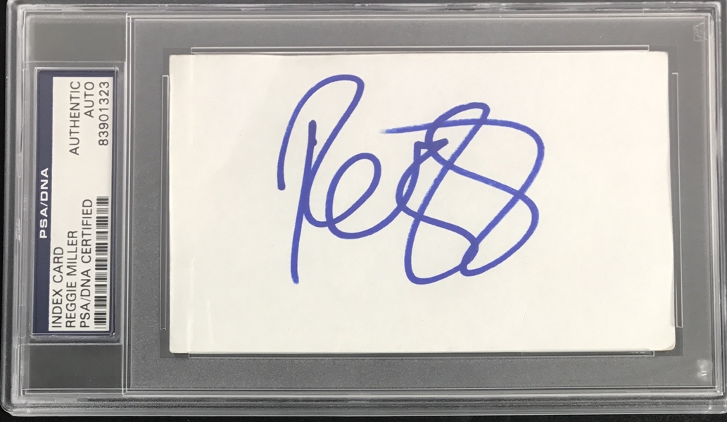 Reggie Miller Signed 3" x 5" Note Card (PSA/DNA Encapsulated)