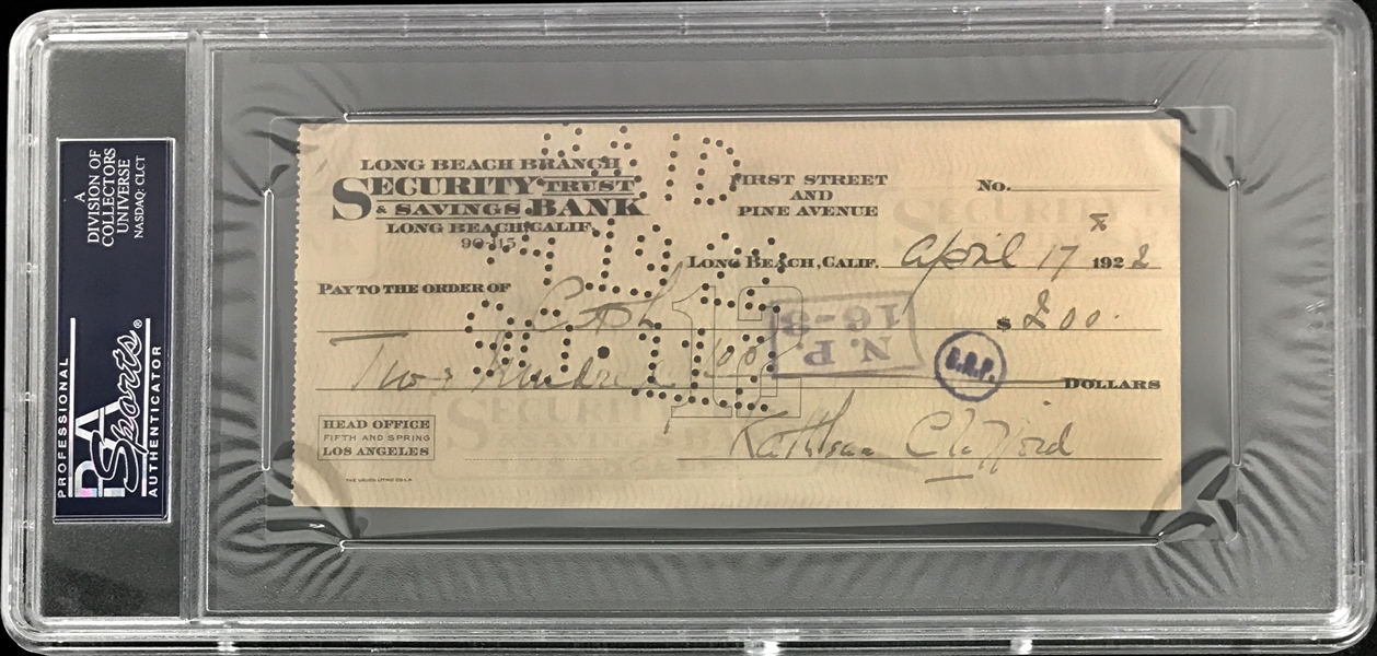 Gone With The Wind: Victor Fleming Endorsed Bank Check (PSA/DNA Encapsulated)