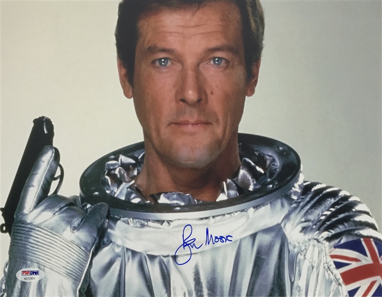 Roger Moore Signed 11" x 14" Color Photo as "James Bond: Agent 007" (E)(PSA/DNA)