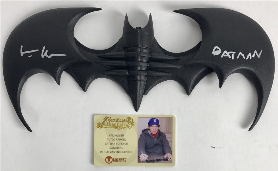 Val Kilmer Signed Batman Logo with "Batman" Inscription (PSA/DNA & Celebrity Authentics)