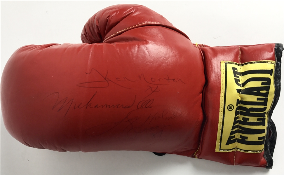 Heavyweight Champions Signed Everlast Boxing Glove with Ali, Frazier, Norton & Holmes (PSA/DNA)