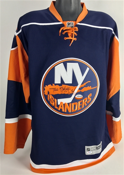 Todd McFarlane Signed NY Islanders Pro Style Hockey Jersey with Sketch (PSA/DNA)