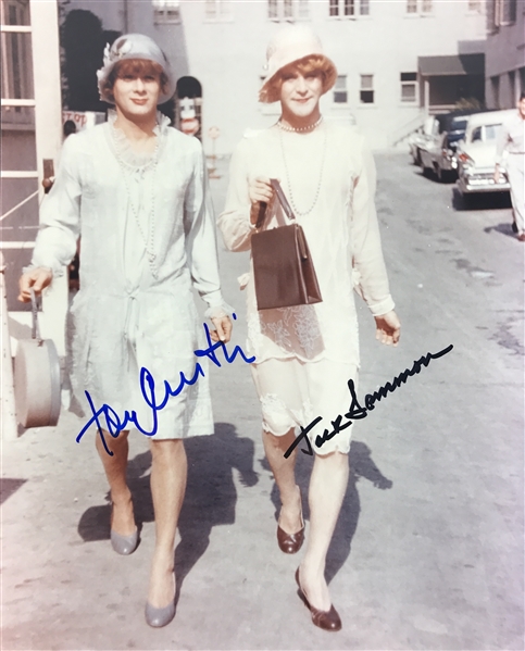 Tony Curtis & Jack Lemmon Desirable Dual Signed 8" x 10" Color Photo from "Some Like it Hot" (TPA Guaranteed)