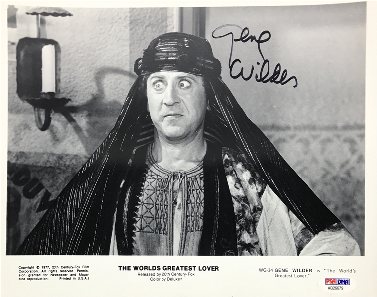 Gene Wilder Signed 8" x 10" 20th Century Fox Publicity Photo for "The Worlds Greatest Lover" (PSA/DNA)