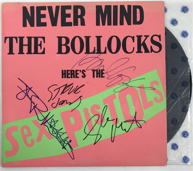 The Sex Pistols Desirable Group Signed "Nevermind The Bullocks" Record Album (TPA Guaranteed)