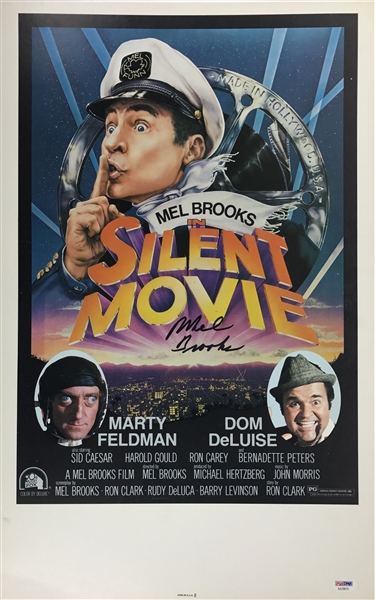 Mel Brooks Signed Original 14" x 22" Window Card for "Silent Movie" (PSA/DNA)