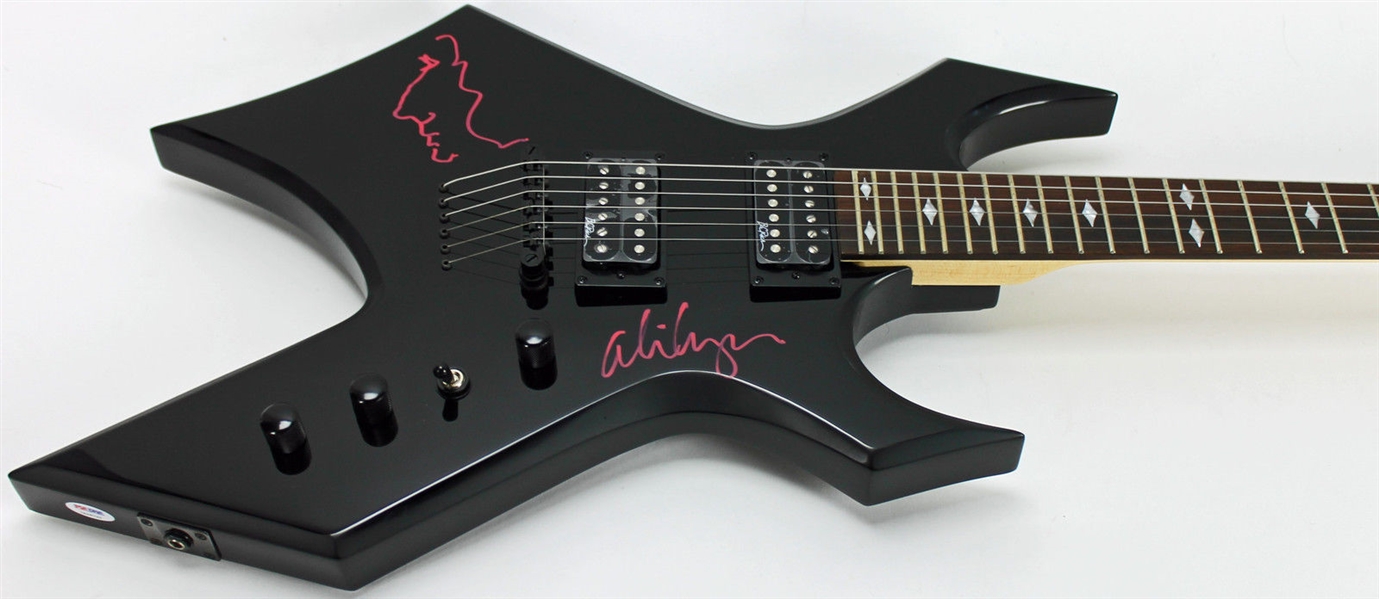 Alice Cooper Signed B.C. Rich Warlock Edge Style Guitar (PSA/DNA)