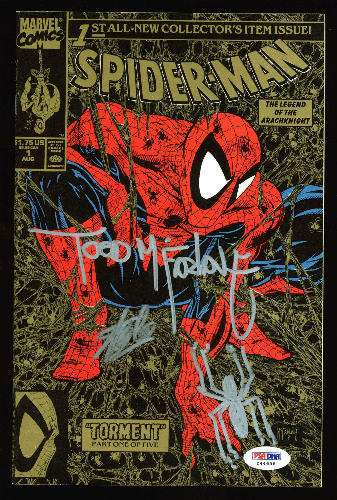 Marvel Spider-man #4 Torment Signed by Stan Lee w//COA Todd McFarlane Cover