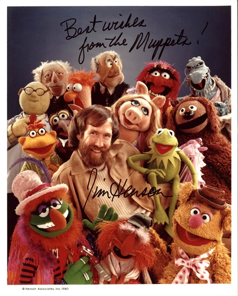 Jim Henson Signed & Inscribed  8" x 10" Photo w/ the Muppets (PSA/DNA)