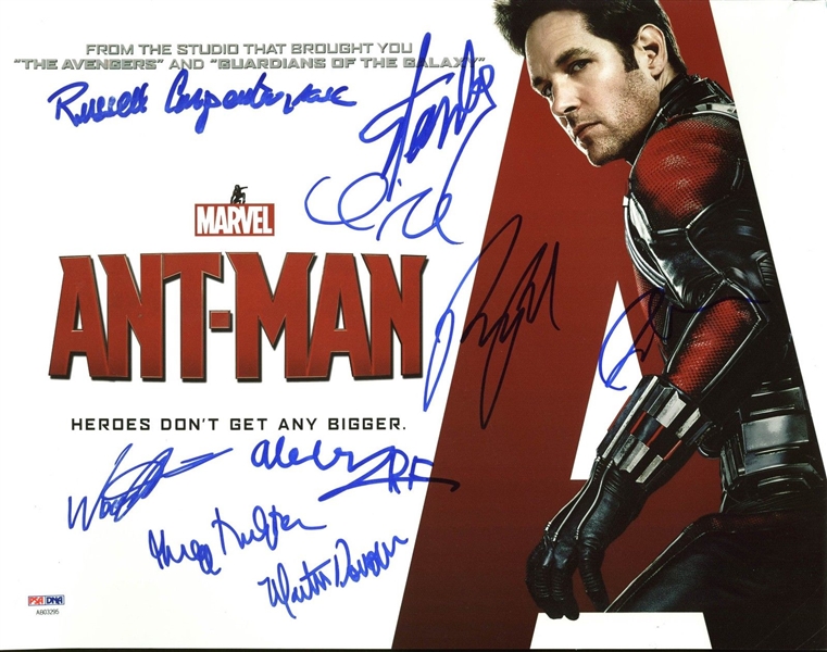 Ant-Man Cast Signed (9) 11" x 14" Photo w/ Lee, Rudd, and More (PSA/DNA)