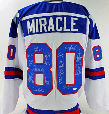 1980 U.S. Olympic Hockey Signed "Miracle" White Jersey w/ 19 Signatures (JSA)