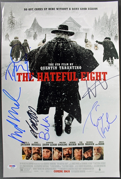 The Hateful Eight Signed 12" x 18" Poster Print w/ Samuel L. Jackson + 5 (PSA/DNA)