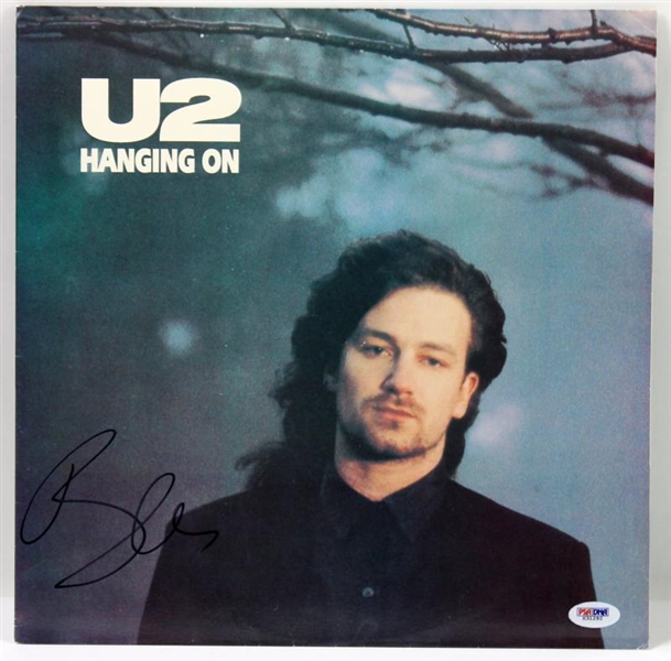 U2: Bono Signed "Hanging On" LP Cover (PSA/DNA)