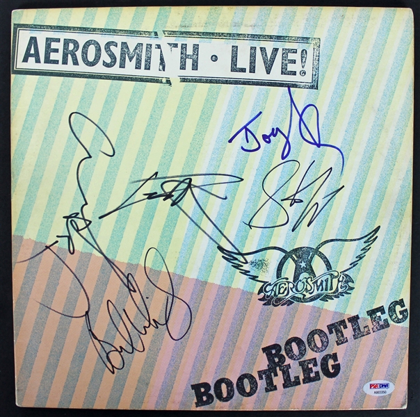 Aerosmith Group Signed "Live! Bootleg" Record Album Cover (PSA/DNA)