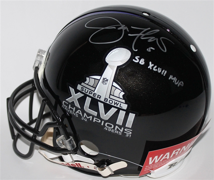 Joe Flacco Signed Super Bowl XLVII Champions Full Sized PROLINE Helmet w/ "SB XLVII MVP" Insc. (PSA/DNA)