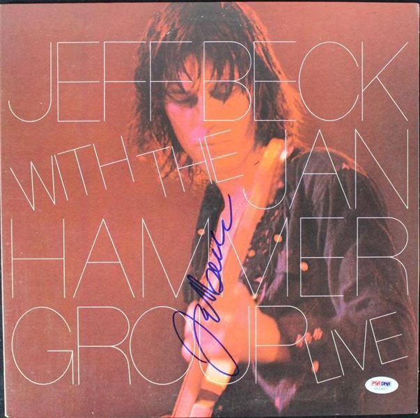 Jeff Beck Signed "With The Jan Hammer Group Live" Record Album Cover (PSA/DNA)