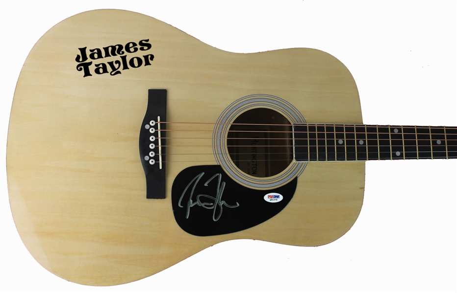 James Taylor Signed Acoustic Guitar w/ Unique Decal (PSA/DNA)