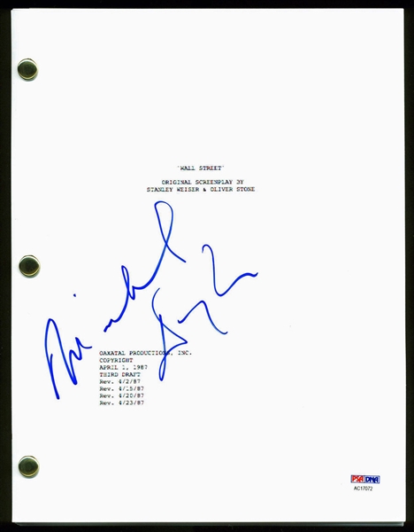 Michael Douglas Signed "Wall Street" Movie Script (PSA/DNA)