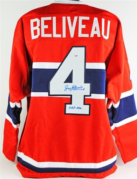 Jean Beliveau Signed Canadiens Hockey Jersey (PSA/DNA)