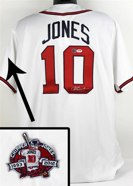 Chipper Jones Signed Atlanta Braves Jersey with 1993-2012 Retirement Patch (PSA/DNA)