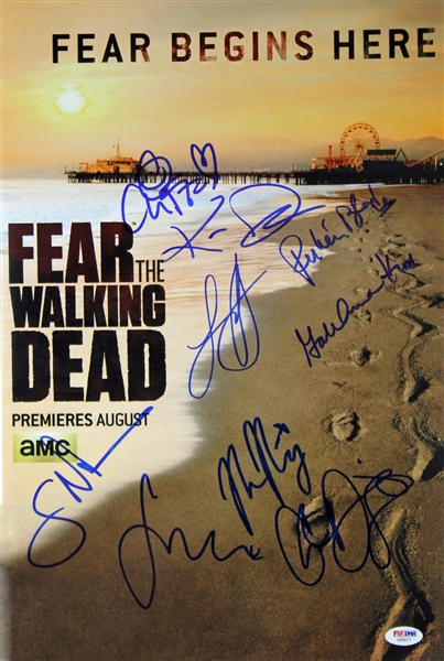 Fear the Walking Dead Cast Signed 12" x 18" Promotional Poster-Style Photo w/ 9 Sigs (PSA/DNA)