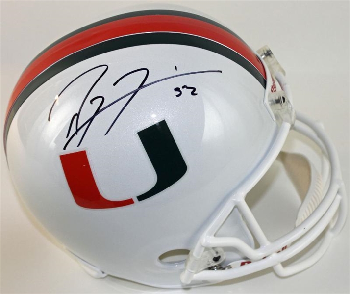 Ray Lewis Signed Full Sized Miami Hurricanes Helmet (PSA/DNA)