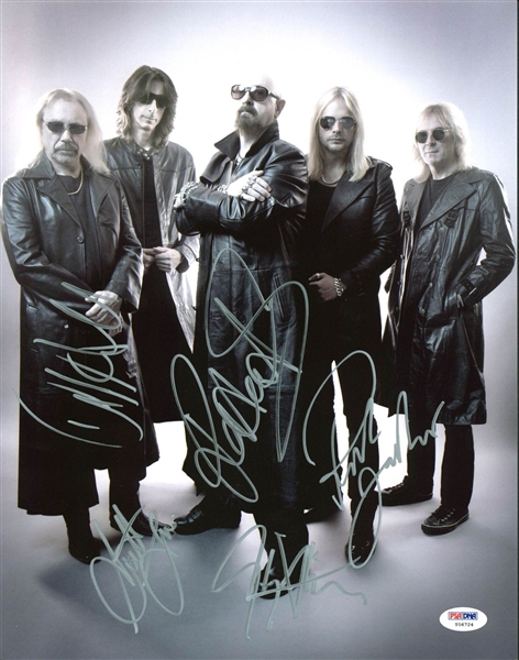 Judas Priest Signed 11" x 14" Color Photograph w/ 5 Signatures! (PSA/DNA)