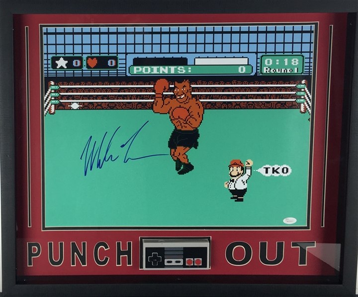 Mike Tyson Signed 16" x 20" Punch Out Photograph w/ Controller! (JSA)
