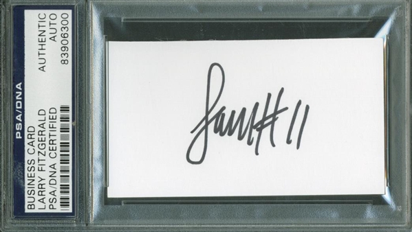 Larry Fitzgerald Signed 2" x 3" Business Card (PSA/DNA Encapsulated)