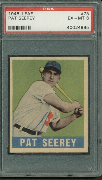 1948 Leaf Pat Seerey Baseball Card PSA EX-MT 6