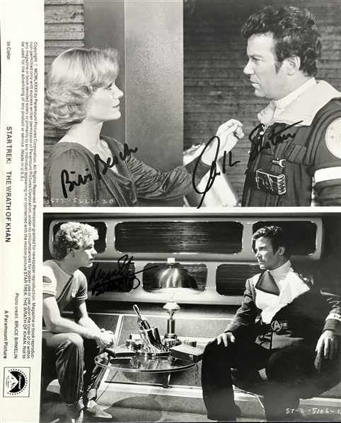 Star Trek RARE Signed 8" x 10" Publicity Photo from "Wrath of Khan" with Shatner, Besch & Merritt Butrick! (PSA/DNA)